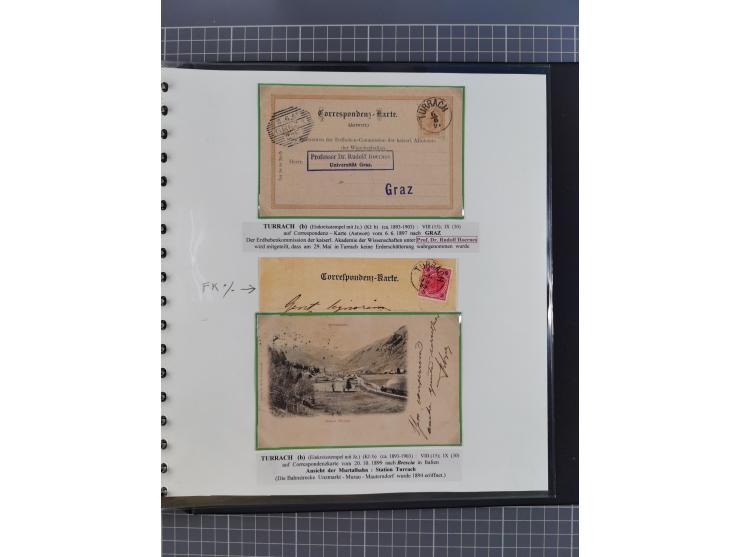 1870/1913 (ca.), umfangreiche aufgezogene Heimat-Sammlung “Herzogtum Steiermark (Styria)”, Bruck bis Windischgraz, mit über 1