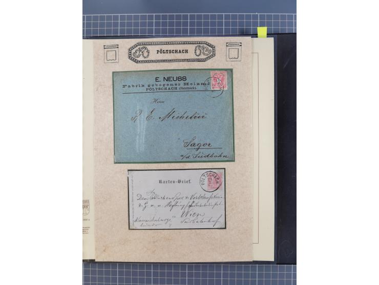 1870/1913 (ca.), umfangreiche aufgezogene Heimat-Sammlung “Herzogtum Steiermark (Styria)”, Bruck bis Windischgraz, mit über 1