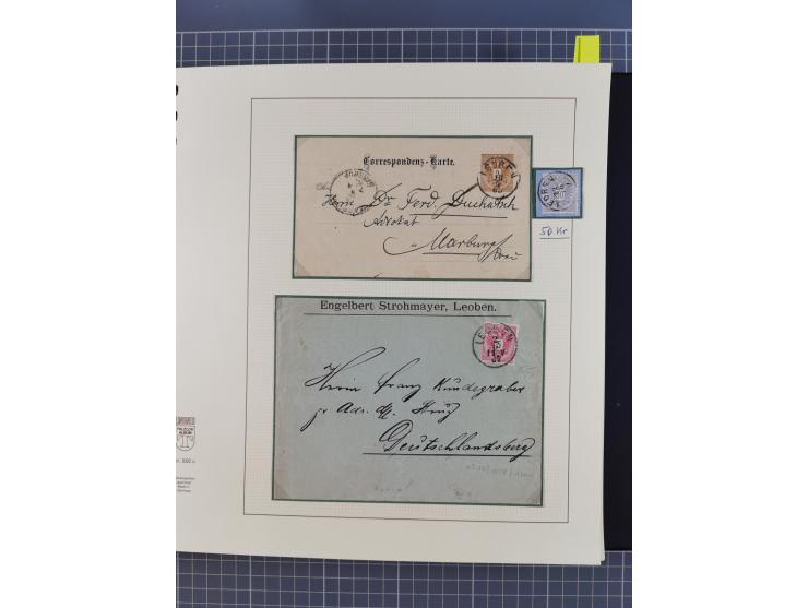 1870/1913 (ca.), umfangreiche aufgezogene Heimat-Sammlung “Herzogtum Steiermark (Styria)”, Bruck bis Windischgraz, mit über 1