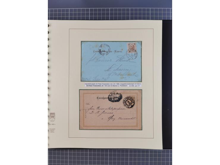 1870/1913 (ca.), umfangreiche aufgezogene Heimat-Sammlung “Herzogtum Steiermark (Styria)”, Bruck bis Windischgraz, mit über 1
