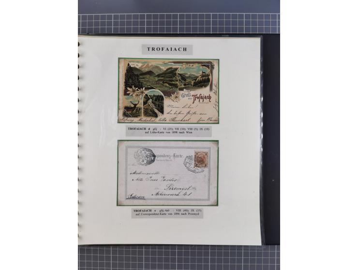 1870/1913 (ca.), umfangreiche aufgezogene Heimat-Sammlung “Herzogtum Steiermark (Styria)”, Bruck bis Windischgraz, mit über 1