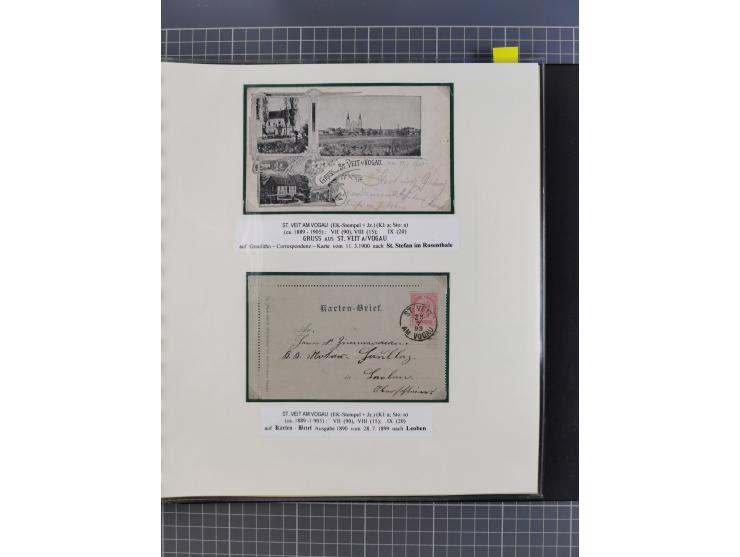 1870/1913 (ca.), umfangreiche aufgezogene Heimat-Sammlung “Herzogtum Steiermark (Styria)”, Bruck bis Windischgraz, mit über 1