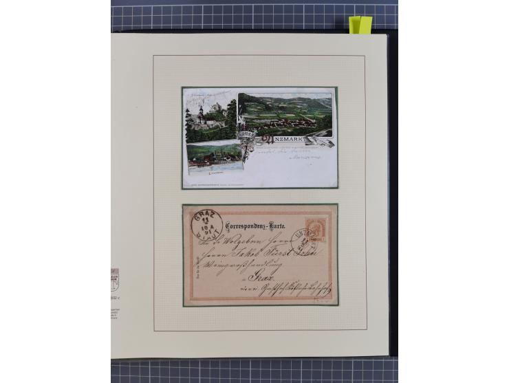 1870/1913 (ca.), umfangreiche aufgezogene Heimat-Sammlung “Herzogtum Steiermark (Styria)”, Bruck bis Windischgraz, mit über 1