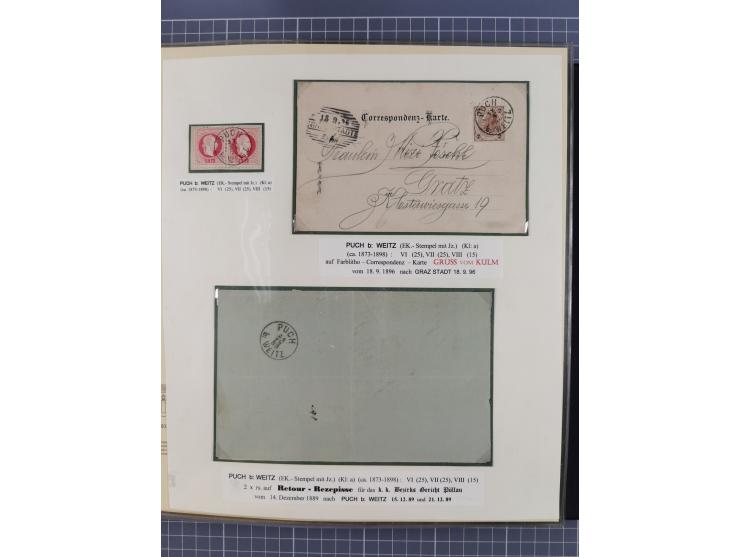1870/1913 (ca.), umfangreiche aufgezogene Heimat-Sammlung “Herzogtum Steiermark (Styria)”, Bruck bis Windischgraz, mit über 1