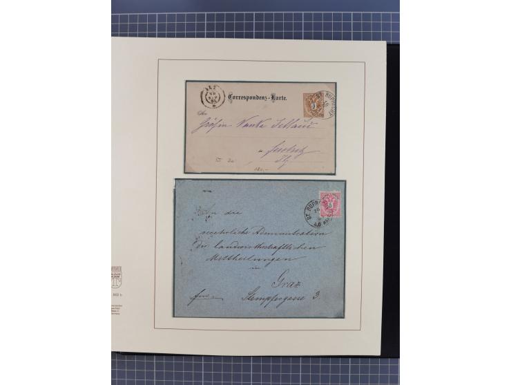 1870/1913 (ca.), umfangreiche aufgezogene Heimat-Sammlung “Herzogtum Steiermark (Styria)”, Bruck bis Windischgraz, mit über 1