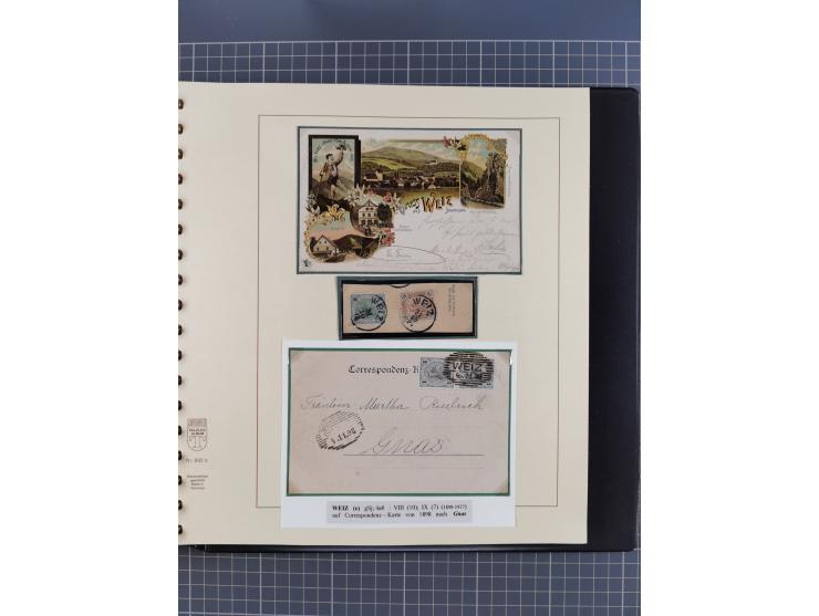 1870/1913 (ca.), umfangreiche aufgezogene Heimat-Sammlung “Herzogtum Steiermark (Styria)”, Bruck bis Windischgraz, mit über 1