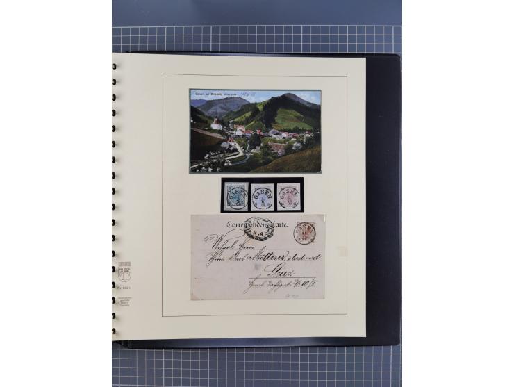 1870/1913 (ca.), umfangreiche aufgezogene Heimat-Sammlung “Herzogtum Steiermark (Styria)”, Bruck bis Windischgraz, mit über 1
