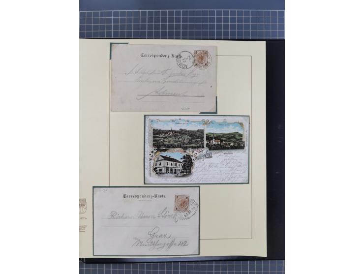 1870/1913 (ca.), umfangreiche aufgezogene Heimat-Sammlung “Herzogtum Steiermark (Styria)”, Bruck bis Windischgraz, mit über 1
