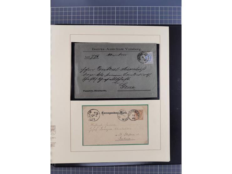 1870/1913 (ca.), umfangreiche aufgezogene Heimat-Sammlung “Herzogtum Steiermark (Styria)”, Bruck bis Windischgraz, mit über 1
