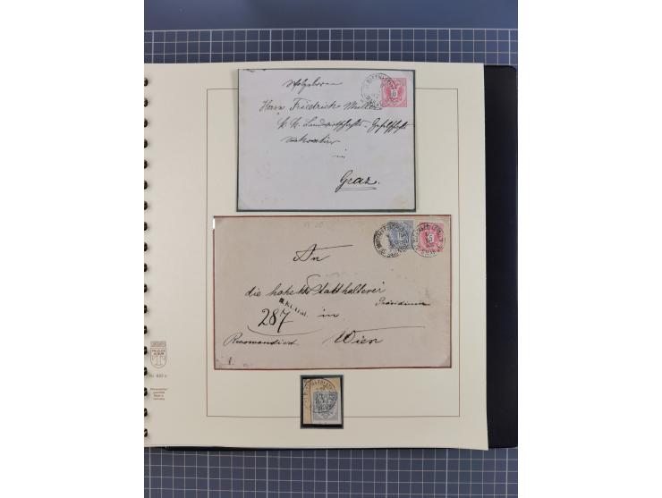 1870/1913 (ca.), umfangreiche aufgezogene Heimat-Sammlung “Herzogtum Steiermark (Styria)”, Bruck bis Windischgraz, mit über 1