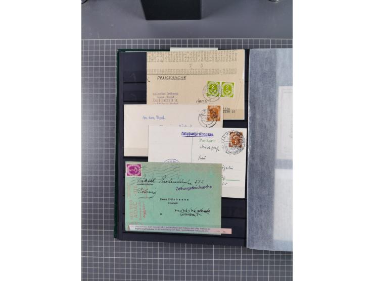 1949/2016, sehr umfangreiche Sammlung mit Einzel- und Mehrfachfrankaturen, Satzbriefen, Auslandspost, R-Briefen, Luftpost und
