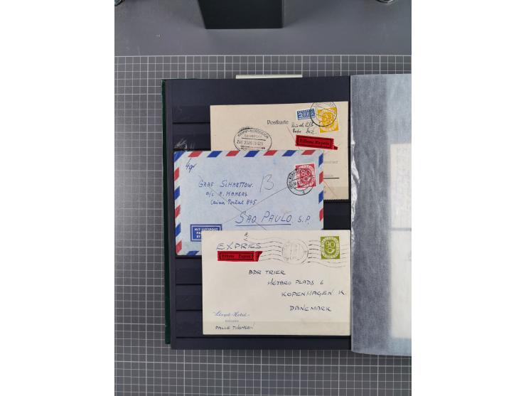 1949/2016, sehr umfangreiche Sammlung mit Einzel- und Mehrfachfrankaturen, Satzbriefen, Auslandspost, R-Briefen, Luftpost und