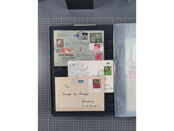 1949/2016, sehr umfangreiche Sammlung mit Einzel- und Mehrfachfrankaturen, Satzbriefen, Auslandspost, R-Briefen, Luftpost und