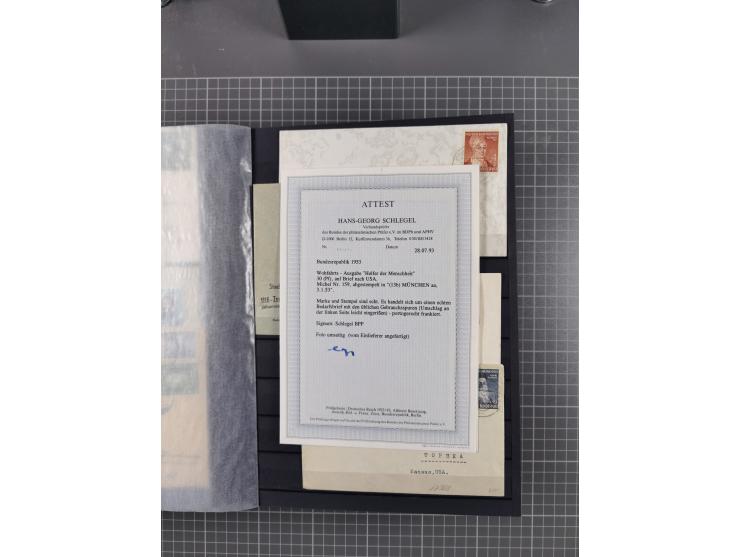 1949/2016, sehr umfangreiche Sammlung mit Einzel- und Mehrfachfrankaturen, Satzbriefen, Auslandspost, R-Briefen, Luftpost und