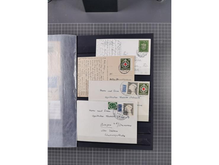 1949/2016, sehr umfangreiche Sammlung mit Einzel- und Mehrfachfrankaturen, Satzbriefen, Auslandspost, R-Briefen, Luftpost und