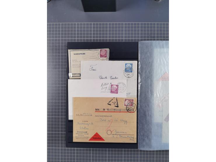 1949/2016, sehr umfangreiche Sammlung mit Einzel- und Mehrfachfrankaturen, Satzbriefen, Auslandspost, R-Briefen, Luftpost und