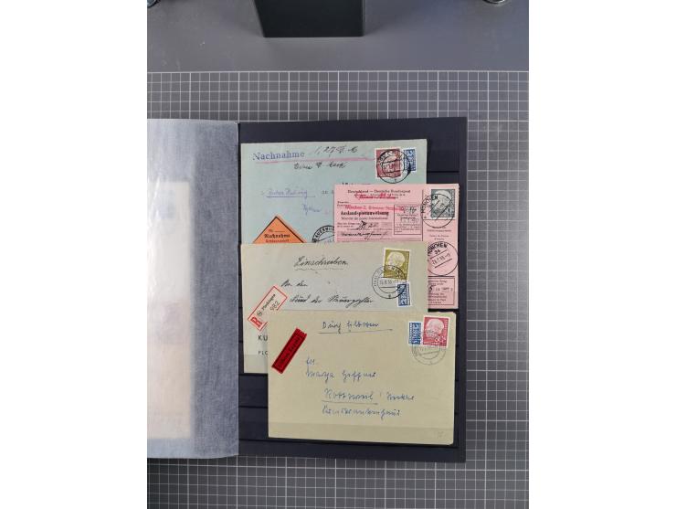 1949/2016, sehr umfangreiche Sammlung mit Einzel- und Mehrfachfrankaturen, Satzbriefen, Auslandspost, R-Briefen, Luftpost und