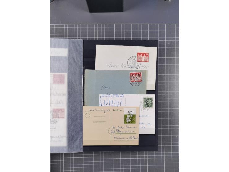 1949/2016, sehr umfangreiche Sammlung mit Einzel- und Mehrfachfrankaturen, Satzbriefen, Auslandspost, R-Briefen, Luftpost und