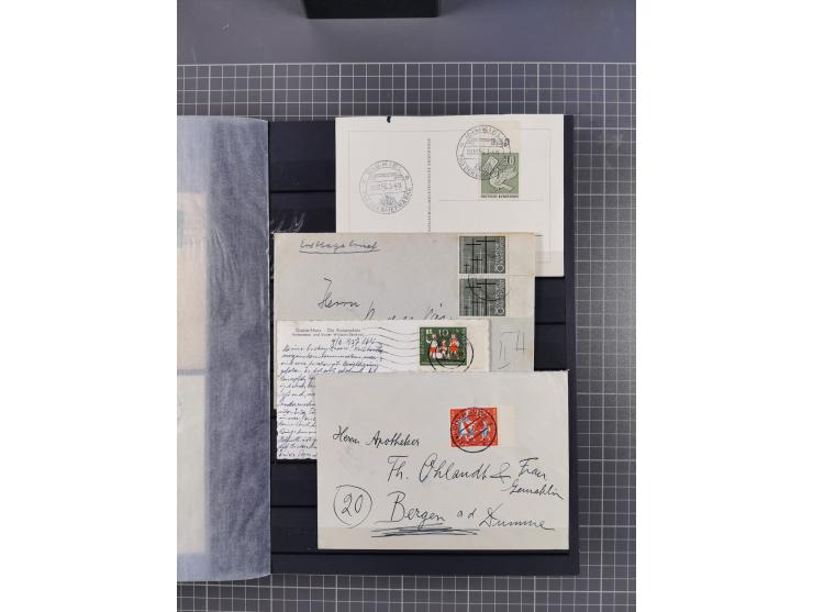 1949/2016, sehr umfangreiche Sammlung mit Einzel- und Mehrfachfrankaturen, Satzbriefen, Auslandspost, R-Briefen, Luftpost und