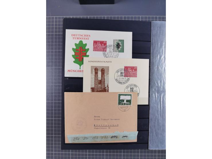 1949/2016, sehr umfangreiche Sammlung mit Einzel- und Mehrfachfrankaturen, Satzbriefen, Auslandspost, R-Briefen, Luftpost und