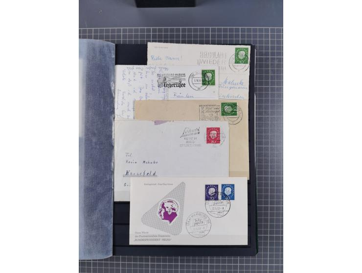 1949/2016, sehr umfangreiche Sammlung mit Einzel- und Mehrfachfrankaturen, Satzbriefen, Auslandspost, R-Briefen, Luftpost und