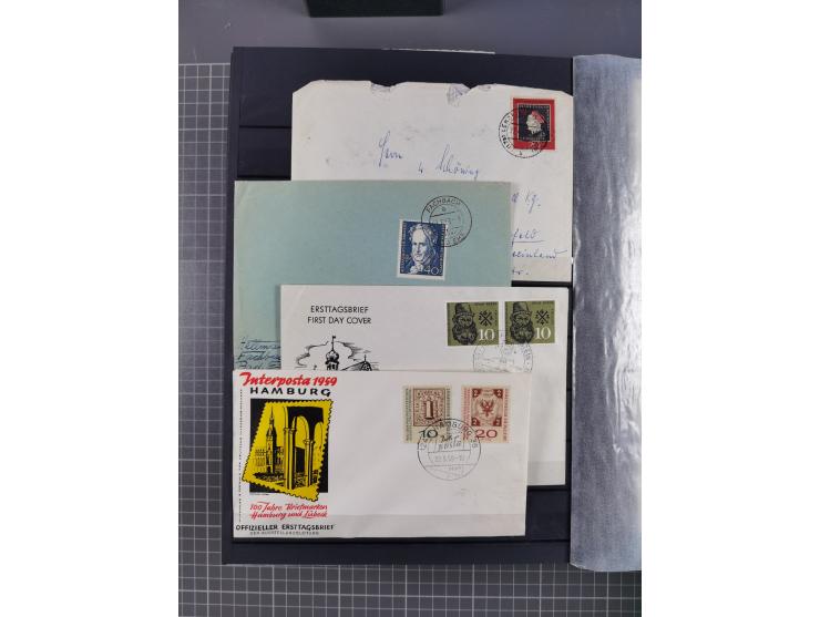 1949/2016, sehr umfangreiche Sammlung mit Einzel- und Mehrfachfrankaturen, Satzbriefen, Auslandspost, R-Briefen, Luftpost und