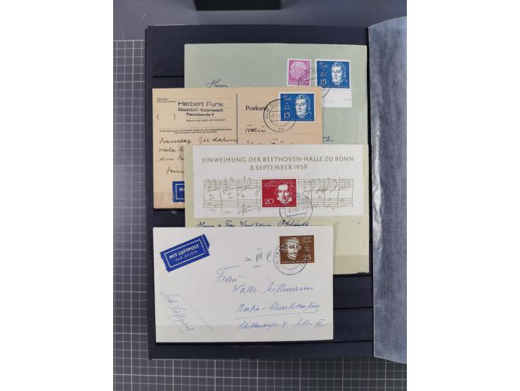 1949/2016, sehr umfangreiche Sammlung mit Einzel- und Mehrfachfrankaturen, Satzbriefen, Auslandspost, R-Briefen, Luftpost und