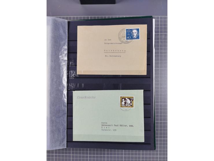 1949/2016, sehr umfangreiche Sammlung mit Einzel- und Mehrfachfrankaturen, Satzbriefen, Auslandspost, R-Briefen, Luftpost und