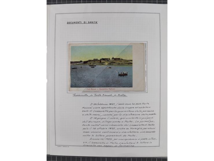 MALTA: 1836/1900, 7 Desinfektionsbriefe. Dazu ein Rapport von 1836 mit der Anzahl der Cholerafälle und Todeszahlen. Sehr inte