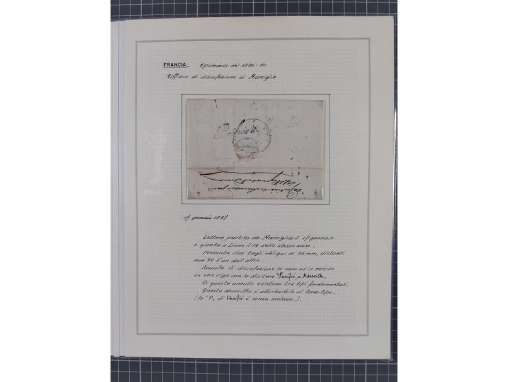 FRANKREICH: 1827/49, 14 Desinfektionsbriefe, dabei u.a. 2 interessante Briefe nach Tunis aus 1833, mit dem gleichen Inhalt un