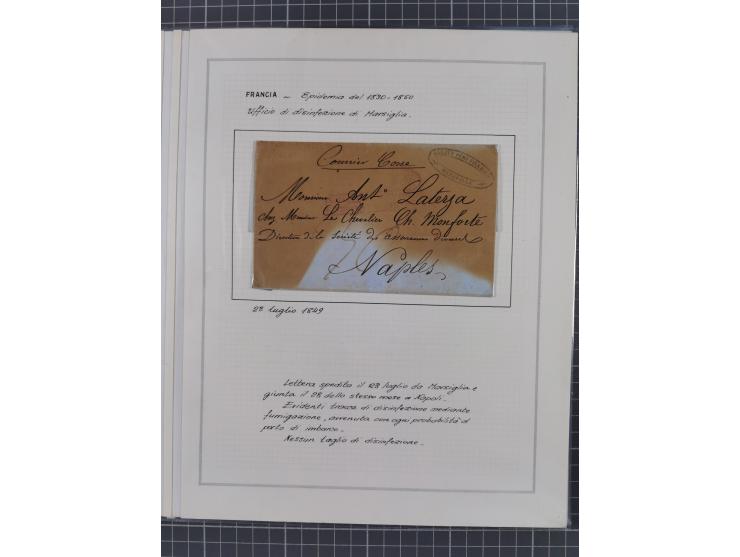 FRANKREICH: 1827/49, 14 Desinfektionsbriefe, dabei u.a. 2 interessante Briefe nach Tunis aus 1833, mit dem gleichen Inhalt un