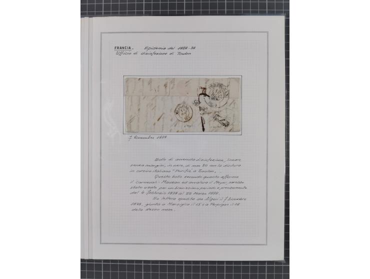 FRANKREICH: 1827/49, 14 Desinfektionsbriefe, dabei u.a. 2 interessante Briefe nach Tunis aus 1833, mit dem gleichen Inhalt un