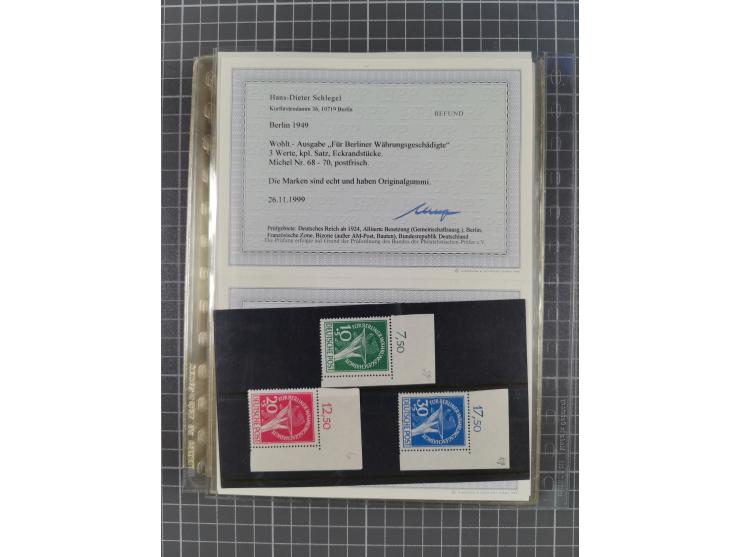 1945/50, interessanter Bestand mit fast nur besseren Sätzen, Block-Ausgaben und Briefen. Dabei u.a. SBZ Bl.1xa postfrisch (FA