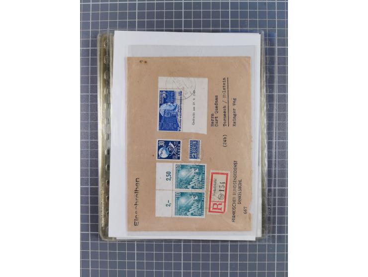1945/50, interessanter Bestand mit fast nur besseren Sätzen, Block-Ausgaben und Briefen. Dabei u.a. SBZ Bl.1xa postfrisch (FA