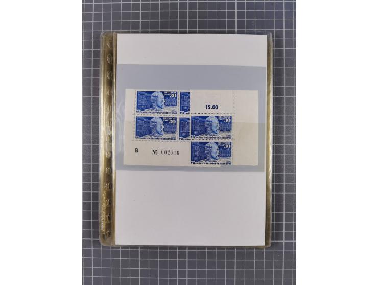 1945/50, interessanter Bestand mit fast nur besseren Sätzen, Block-Ausgaben und Briefen. Dabei u.a. SBZ Bl.1xa postfrisch (FA