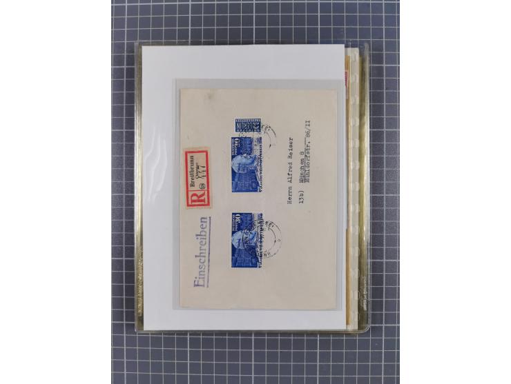 1945/50, interessanter Bestand mit fast nur besseren Sätzen, Block-Ausgaben und Briefen. Dabei u.a. SBZ Bl.1xa postfrisch (FA