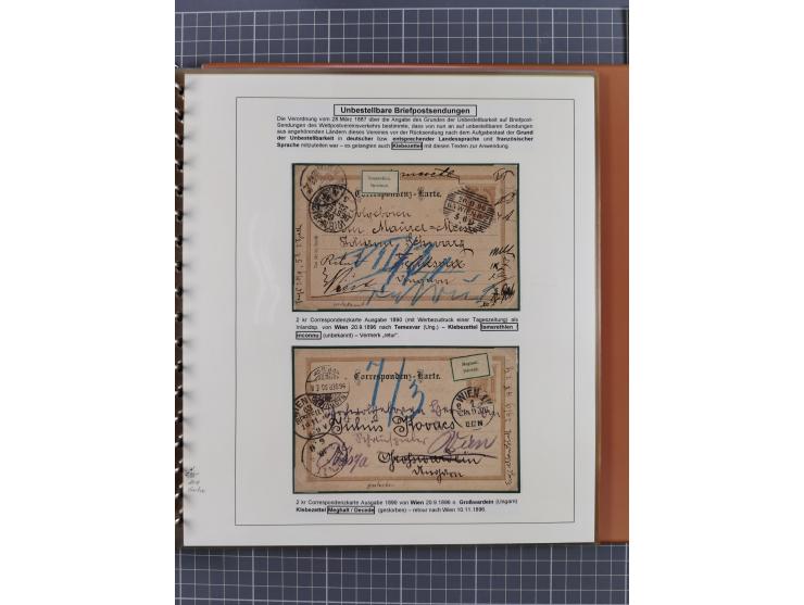 1886/1906, interessante aufgezogene Sammlung “Nachtaxierte Belege der Briefpost” mit über 95 Briefen und Karten, viele besser