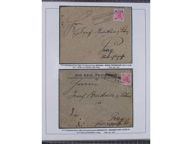 1883/1915, umfangreiche aufgezogene Sammlung “Bahnpost” mit über 145 Briefen und Karten, viele interessante Verwendungen, seh