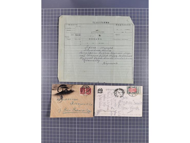 1860/1930, 25 covers &amp; telegrams mainly from east Russia,including registered and sealed mail from Foreign Office, Expres