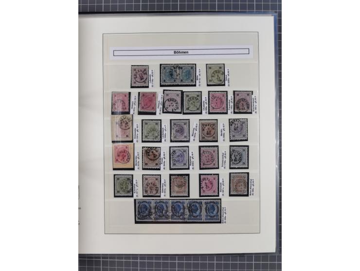 1883/90 (ca.), große aufgezogene Sammlung “Stempeltypen auf den Ausgaben 1883/90” mit über 320 Briefen und Karten, viele lose