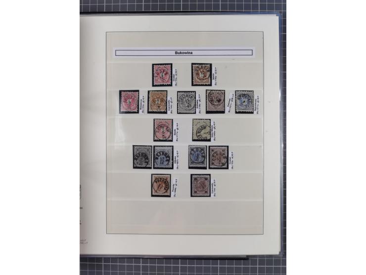 1883/90 (ca.), große aufgezogene Sammlung “Stempeltypen auf den Ausgaben 1883/90” mit über 320 Briefen und Karten, viele lose