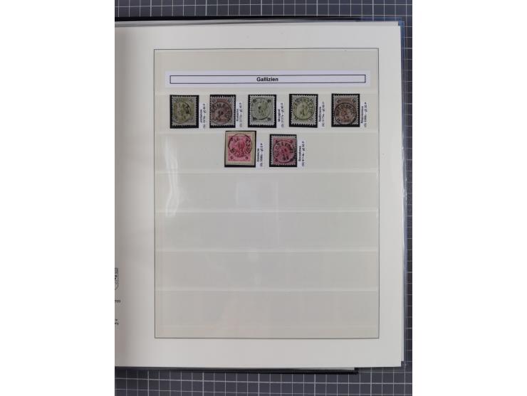 1883/90 (ca.), große aufgezogene Sammlung “Stempeltypen auf den Ausgaben 1883/90” mit über 320 Briefen und Karten, viele lose