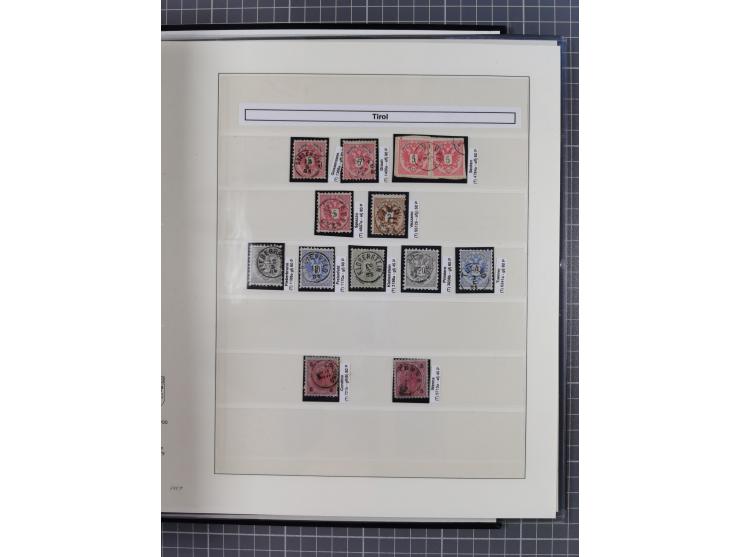 1883/90 (ca.), große aufgezogene Sammlung “Stempeltypen auf den Ausgaben 1883/90” mit über 320 Briefen und Karten, viele lose