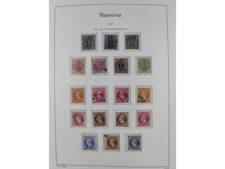 1851/1940 (ca.), ungebraucht und gestempelte Sammlung mit u.a. Bayern, Hannover Mi.-Nr. 4 mit Restgummi (helle Stelle) , Preu