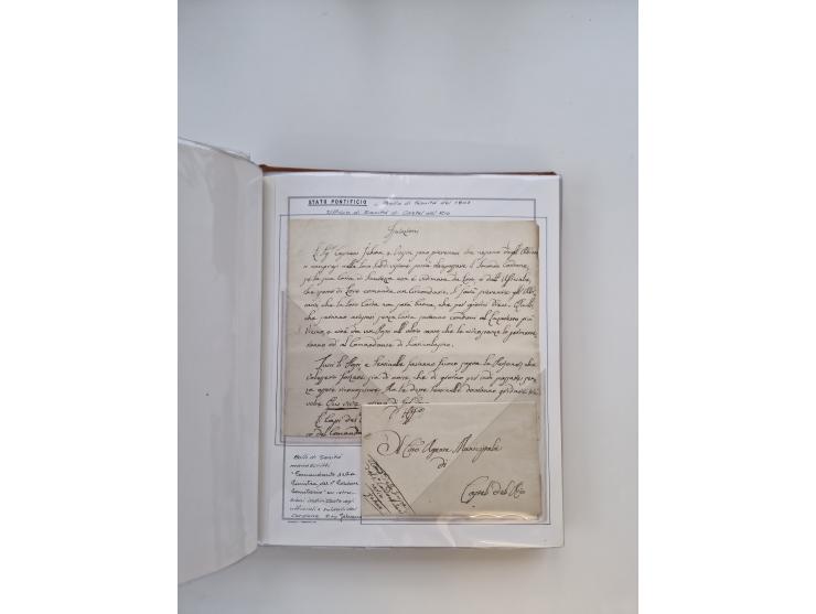ITALIEN: 1625/1859, Ausstellungssammlung mit über 80 Briefen und Dokumenten, meist Kirchenstaat, jedoch auch etwas Modena und