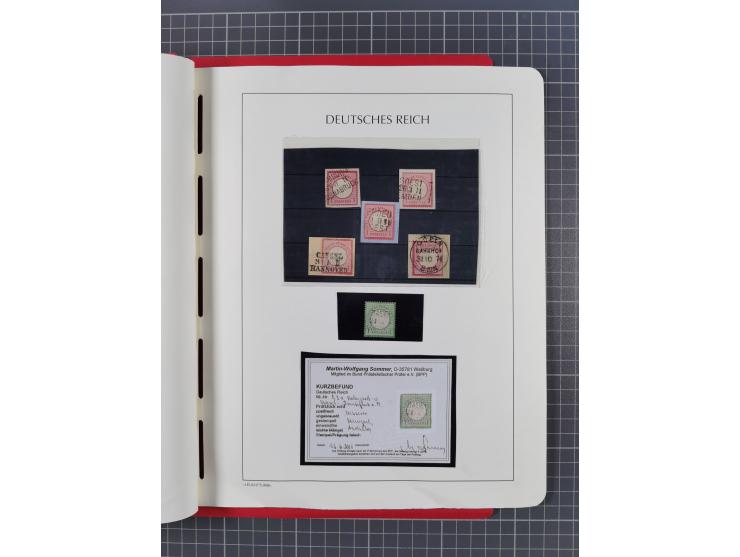 1865/1922, kleine Stempel-Sammlung auf losen Marken, Briefstücken und ca. 20 Briefen, Karten und GSK. Dabei u.a. Hufeisenstem