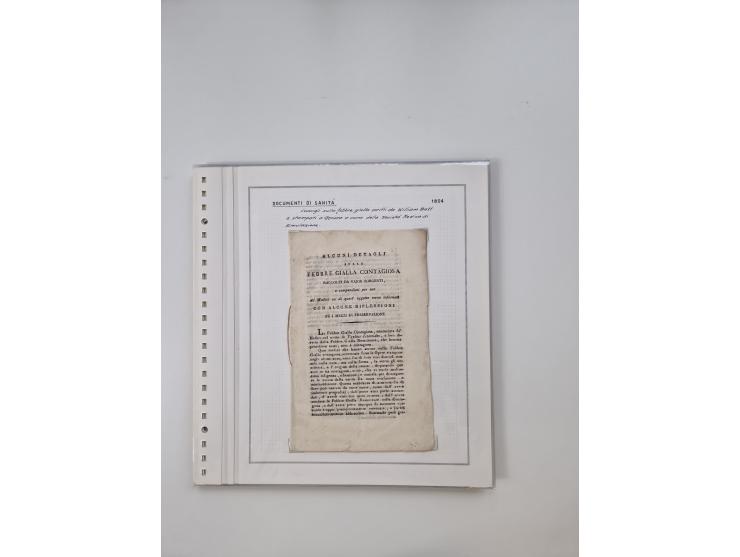 LIGURIA: 1700/1888, Ausstellungssammlung mit 74 Briefen und Dokumenten, angefangen ab Zirkularen, dabei u.a. Bogen zur Erfass