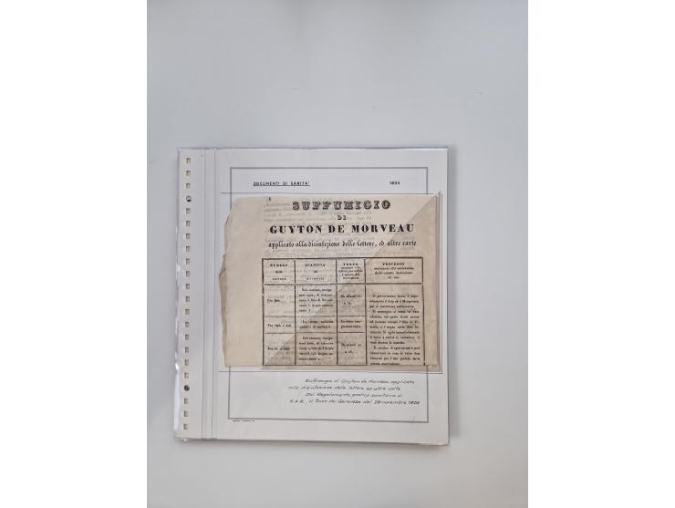 LIGURIA: 1700/1888, Ausstellungssammlung mit 74 Briefen und Dokumenten, angefangen ab Zirkularen, dabei u.a. Bogen zur Erfass