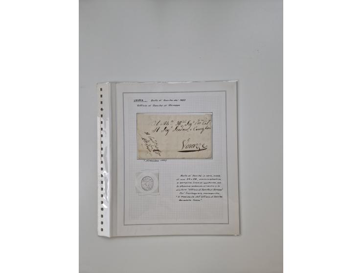 LIGURIA: 1700/1888, Ausstellungssammlung mit 74 Briefen und Dokumenten, angefangen ab Zirkularen, dabei u.a. Bogen zur Erfass