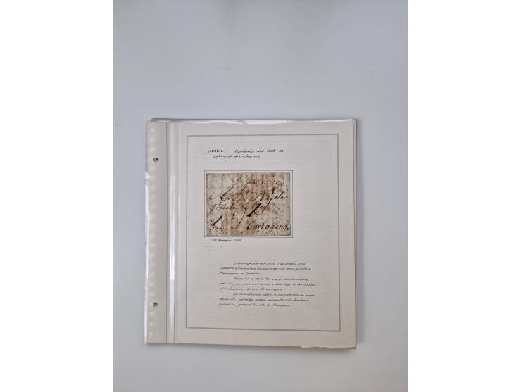 LIGURIA: 1700/1888, Ausstellungssammlung mit 74 Briefen und Dokumenten, angefangen ab Zirkularen, dabei u.a. Bogen zur Erfass